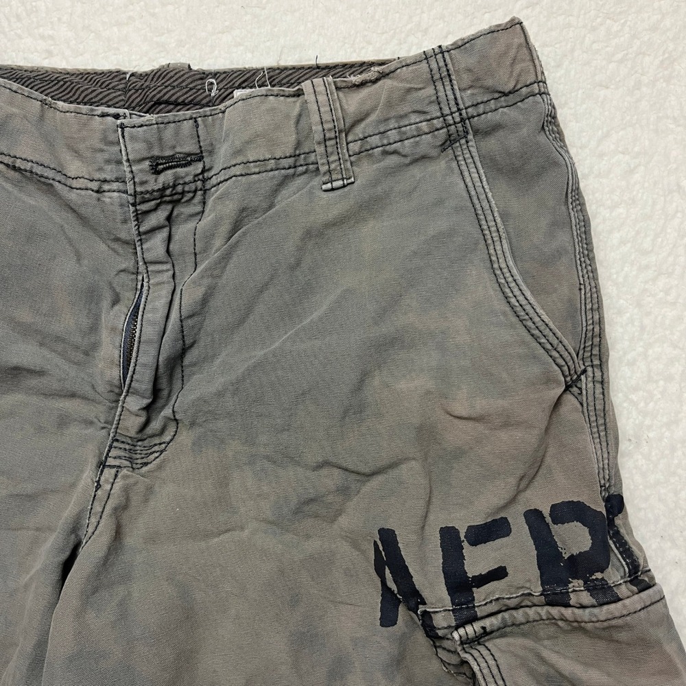 Aeropostale Cargo Shorts Mens 34 Gray A87 Logo 7018AS10 Utility Gorpcore Y2K‎